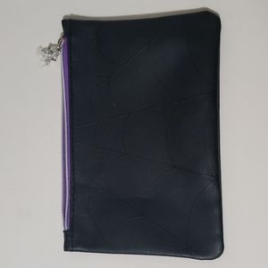 BRAND NEW Black and Purple Spiderweb Ipsy Bag 5X7